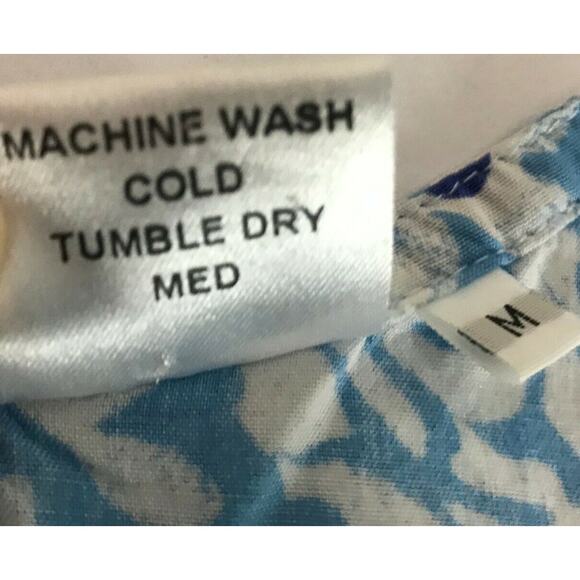 Hula Bay Womens Hawaiian M Blue Floral Dress Swim Cover Up - Picture 5 of 6